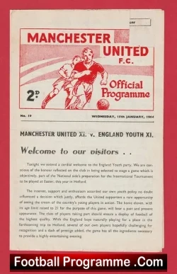 Manchester United v England 1964 – Youth Game at Old Trafford