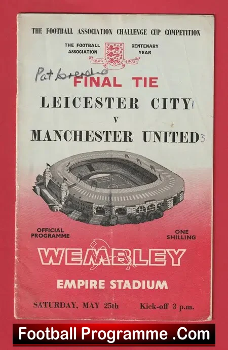 Manchester United v Leicester City 1963 – FA Cup Final Signed Plus