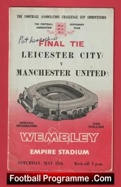 Manchester United v Leicester City 1963 – FA Cup Final Signed Plus