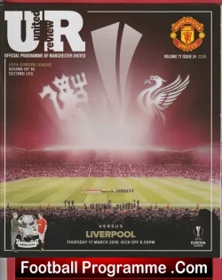 Manchester United v Liverpool 2016 - Europa League - football programme