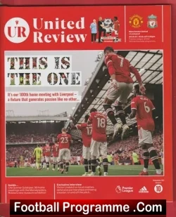 Manchester United v Liverpool 2021 - football programme