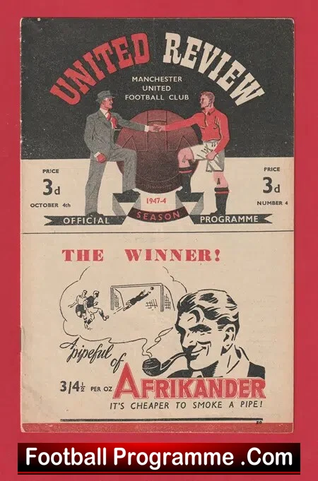 Manchester United v Stoke City 1947 – Man Utd 1940’s Misprint