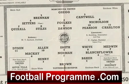 Manchester United v Tottenham 1961