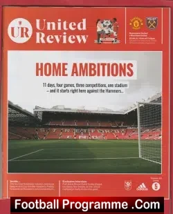 Manchester United v West Ham United 2021 - League Cup - football programme