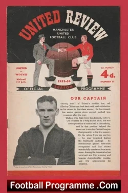 Manchester United v Wolves 1954 - 1950s Man Utd - football programme