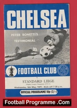 Peter Bonetti Testimonial Benefit Game Chelsea 1971 - football programme