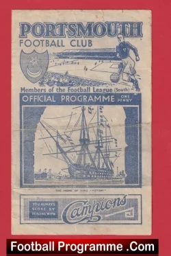 Portsmouth v Reading 1943 - Early 1940s Programme - football programme
