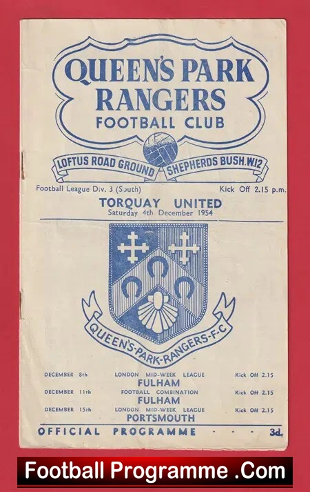 Queens Park Rangers v Torquay United 1954 – QPR