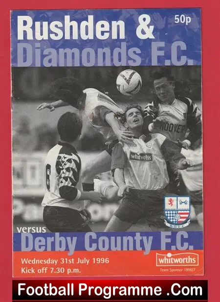 Rushden Diamonds v Derby County 1996 – First + Multi SIGNED