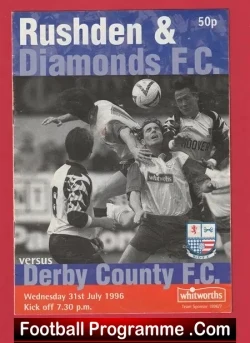 Rushden Diamonds v Derby County 1996 – First + Multi SIGNED