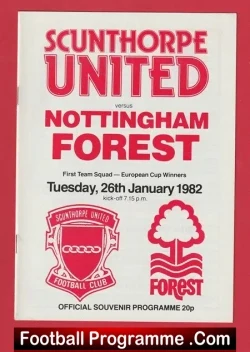 Scunthorpe United v Nottingham Forest 1982 – Official Souvenir