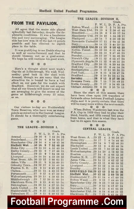 Sheffield United v Huddersfield Town 1935 - Reservesd Match
