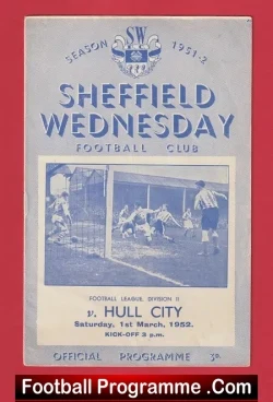 Sheffield Wednesday v Hull City 1952 - football programme