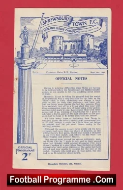 Shrewsbury Town v Frickley Athletic 1948 – Midland League