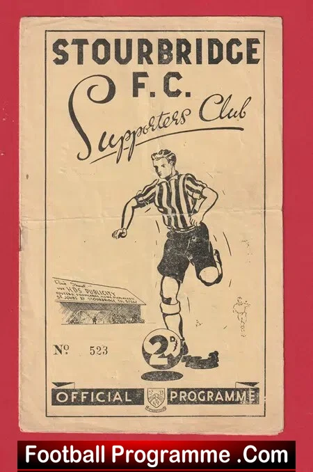 Stourbridge v Redditch United 1948 – Official Football Programme