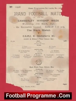 The Black Watch v CSMI Websters X1 1942 Charity Match Camberley
