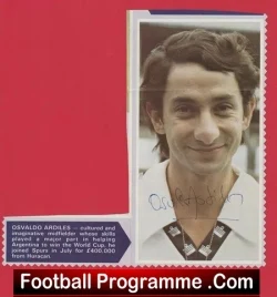 Tottenham Hotspur Ossie Ardiles Autograph Signed Picture