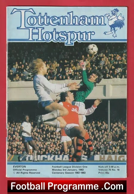 Tottenham Hotspur v Everton 1983 – Signed Robson + Ardiles Plus