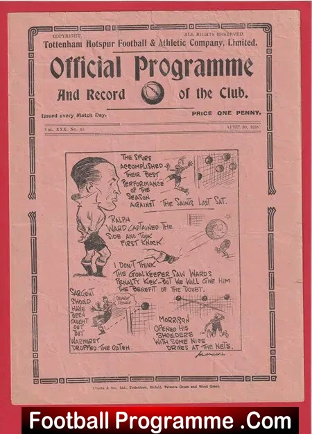 Tottenham Hotspur v Millwall 1938 – 1930s – Reserves