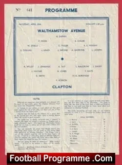 Walthamstow Avenue v Clapton 1945 ?