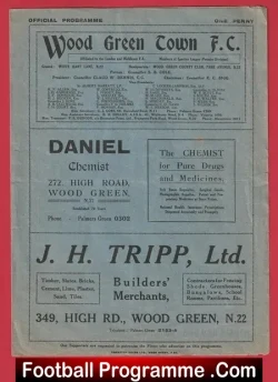 Wood Green v Metropolitan Police 1932 – Met Spartan League 30’s