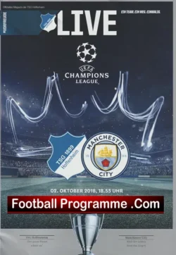 1899 Hoffenheim v Manchester City 2018 - Germany - football programme