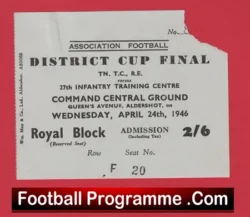 27th Infantary Training Centre v TN TC 1946 – Cup Final Ticket