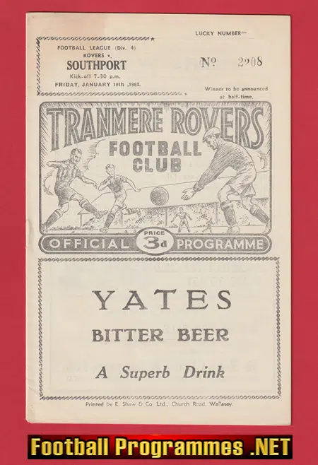 Tranmere Rovers v Stockport County 1962