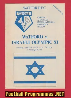Watford v Israel Olympic 1983 – International Friendly Jewish