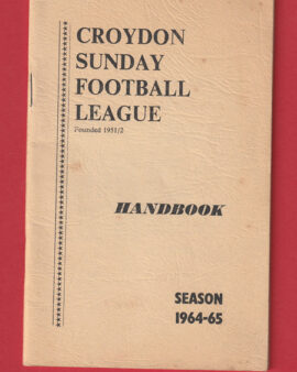 Croydon Sunday Football League Handbook 1964 – 1965