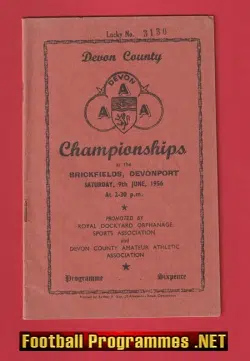 Devon County Amateur Athletic Association Championship Book 1956
