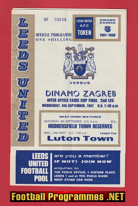 Leeds United v Dinamo Zagreb 1967 – Inter Cities Fairs Cup Final
