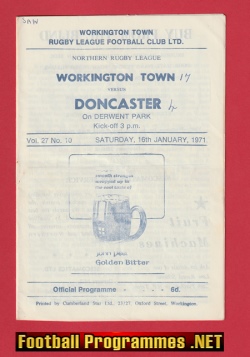 Workington Town Rugby v Doncaster 1971