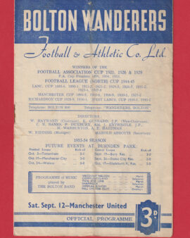 Bolton Wanderers v Manchester United 1953 – Man Utd