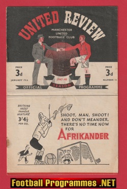 Manchester United v Arsenal 1948 – Man Utd 1940s Programmes