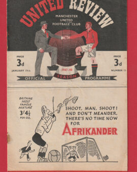 Manchester United v Arsenal 1948 – Man Utd 1940s Programmes