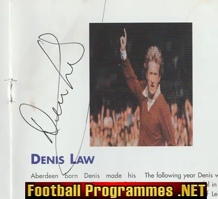 Villa FC 30th Anniversary 1969 - 1999 - SIGNED Denis Law