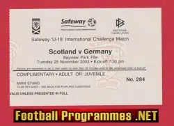 Scotland v Germany 2003 - Under 18 - U18 Bayview Park Fife