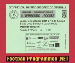 Luxembourg v Scotland 2011 – Ticket U21 Under 21’s Championship