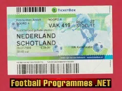 Netherlands v Scotland 2009 - Ticket - Holland