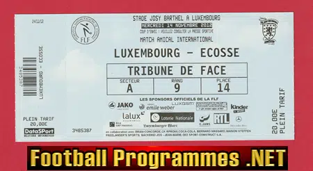 Luxembourg v Scotland 2012 – Ticket International Match