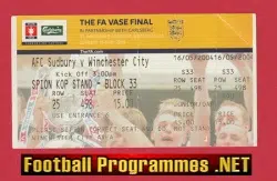 Sudbury v Winchester City 2004 Vase Cup Final Ticket Birmingham
