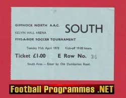 Giffnock North Five A Side Soccer Tournament Kelvin Arena 1978