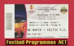 SK Rapid v Glasgow Celtic 2009 - Football Ticket