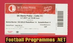 Slavia Prague v Glasgow Celtic 2017 - Football Ticket - Czech