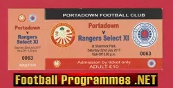 Portadown v Glasgow Rangers 2010 - Full Football Ticket Ireland