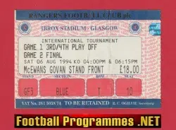 International Tournament Final Ibrox Stadium Glasgow 1994 Ticket