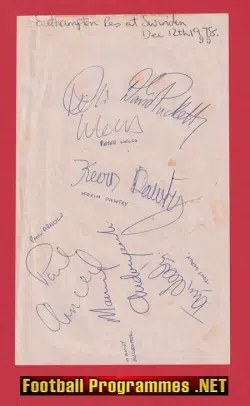 Southampton Football Club Multi Signed Sheet 1978 - 1979