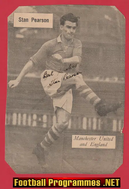 Manchester United Stan Pearson Autograph Signed Picture 1940s