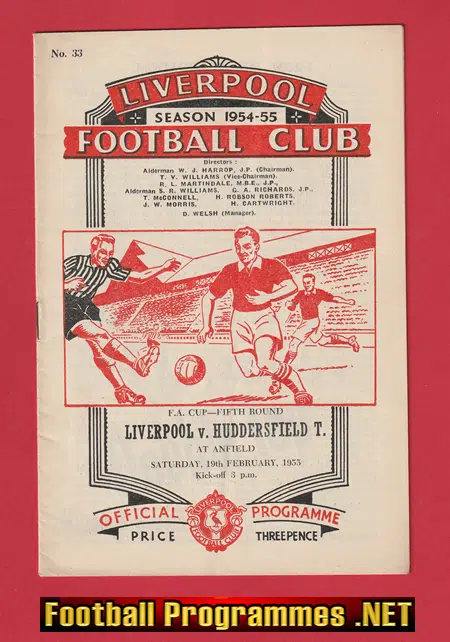 Liverpool v Huddersfield Town 1955 – 1950s – 50s